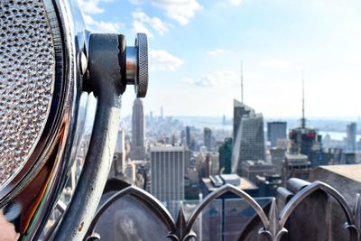 Close-up of cityscape against sky