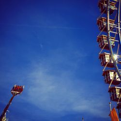 Low angle view of building against blue sky