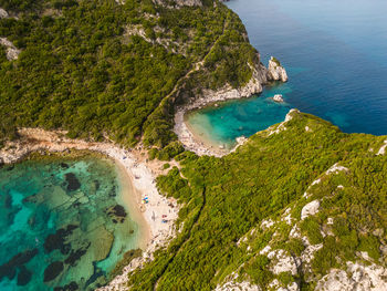 High angle view of beach