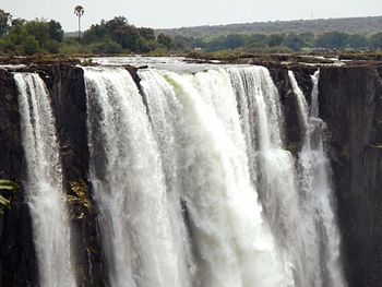 Scenic view of waterfall