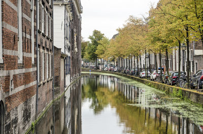 Delft canal in autumn