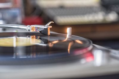 Close-up of musical equipment