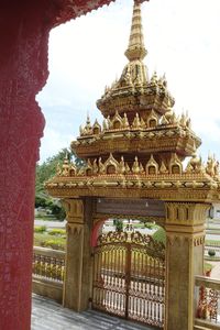 Exterior of temple against building