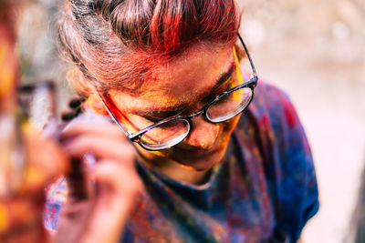 Close-up of young woman