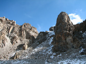 Panoramic view of sea and rocks against sky