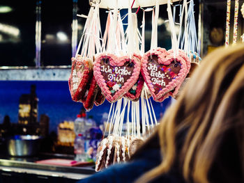 Close-up of clothes for sale in market