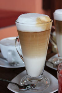 Close-up of coffee cup on table