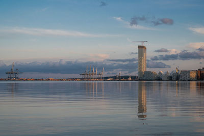 Sunset light at resindential area aarhus Ø