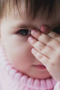 Close-up portrait of cute baby