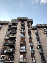 Low angle view of residential building against sky