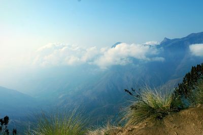 Scenic view of mountains against sky