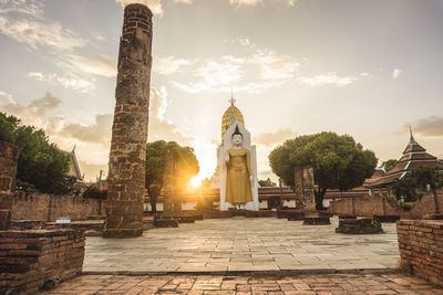 View of temple building against sky