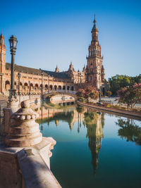 Reflection of buildings in water