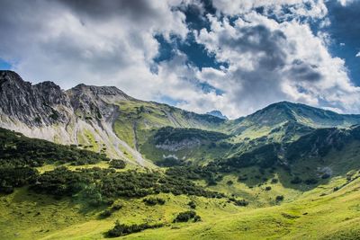 Scenic view of mountains against sky