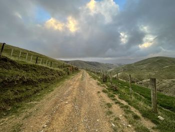 Empty road along countryside landscape