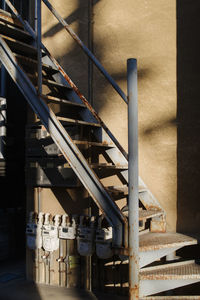 High angle view of staircase in building