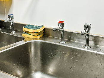 Close-up of sink in bathroom