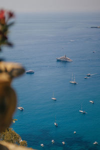 High angle view of sea against sky