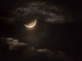 Low angle view of moon in sky