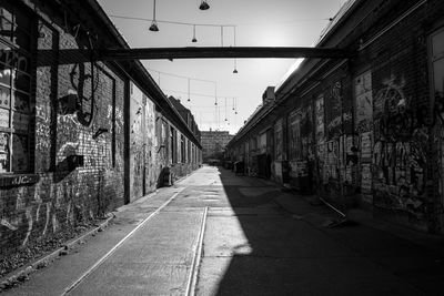 Empty road along old town