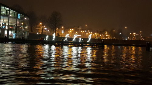 Illuminated city at night