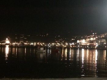 Illuminated city at night