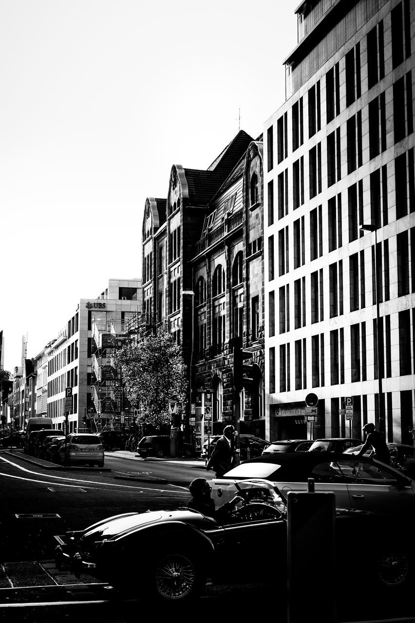 ROAD BY BUILDINGS AGAINST SKY IN CITY