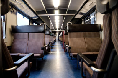 Empty seats in train