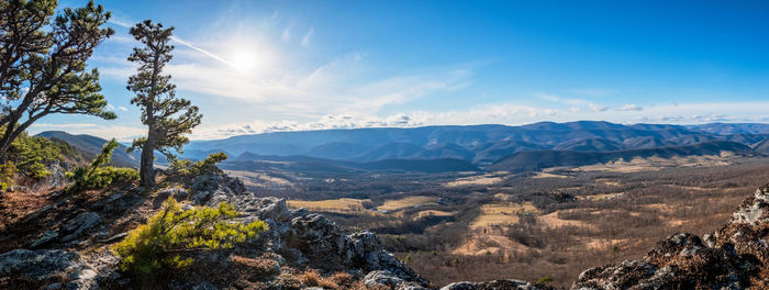 Scenic view of mountains against sky