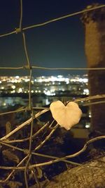 Close-up of illuminated water at night