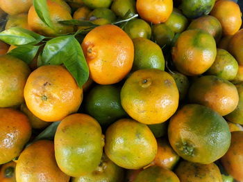 Full frame shot of oranges in market