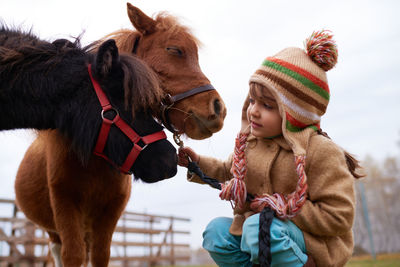 Animal-assisted therapy with cute ponies