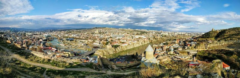 High angle shot of townscape