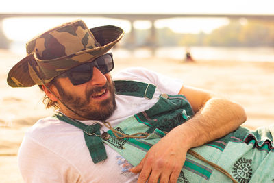 Portrait of man wearing sunglasses