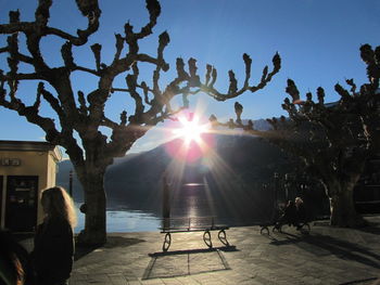 People walking on sunny day