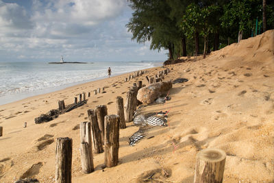 Scenic view of beach against sky