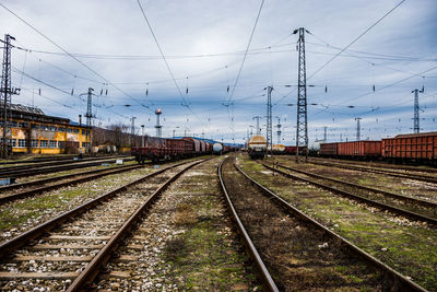 Railroad tracks against sky