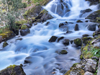 Scenic view of waterfall