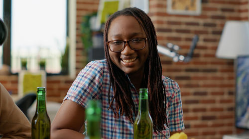 Portrait of smiling businesswoman in office