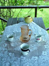 Coffee cup on table