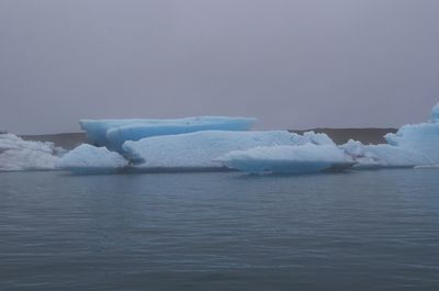 Scenic view of frozen sea against sky