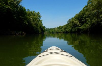 Scenic view of lake against clear sky