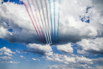 Low angle view of vapor trail in sky