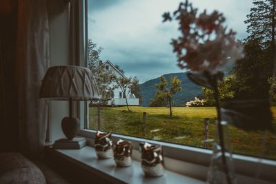 View of house through window