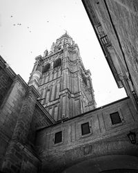 Low angle view of old building against sky