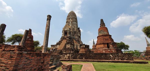 View of temple against cloudy sky