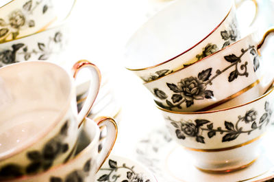 Close-up of tea cups