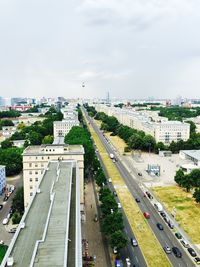 High angle view of cityscape against sky