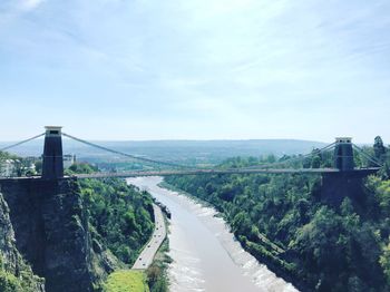 Scenic view of bridge over river against sky