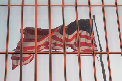 Close-up of flag on wall